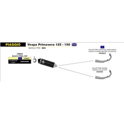 PIAGGIO VESPA PRIMAVERA 125/150 2014 - 2016 COLECTOR CATALÍTICO HOMOLOGADO PARA ESCAPE URBAN
