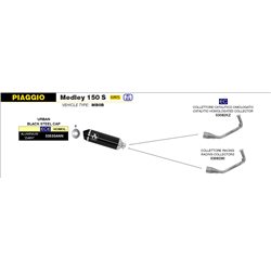 PIAGGIO MEDLEY 150 S ABS 2021 - 2022 SILENCIOSO URBAN DE ALUMINIO DARK" FONDO "DARK""