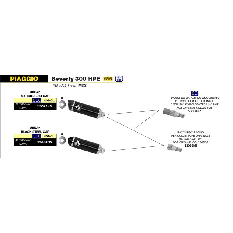 PIAGGIO BEVERLY 300 HPE 2021 - SILENCIOSO URBAN DE ALUMINIO DARK" FONDO DE CARBONO"