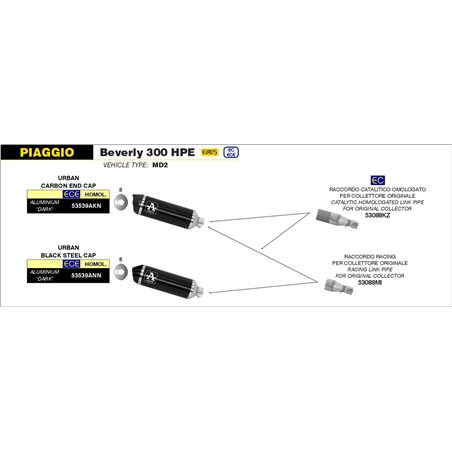PIAGGIO BEVERLY 300 HPE 2021 - SILENCIOSO URBAN DE ALUMINIO DARK" FONDO DE CARBONO"