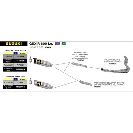 SUZUKI GSX-R 600 I.E. 2008 - 2010 SILENCIOSO STREET THUNDER ALUMINIUM DARK""