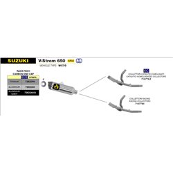 SUZUKI V-STROM 650 2017 - 2020 KIT COLECTORES CON CONVERTIDOR CATALÍTICO PARA SILENCIOSO RACE-TECH