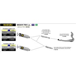 SUZUKI GSX-R 750 I.E. 2008 - 2010 CONECTOR PARA SILENCIOSOS THUNDER PARA COLECTORES ARROW