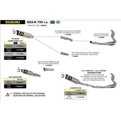 SUZUKI GSX-R 750 I.E. 2011 - 2016 CONECTOR PARA SILENCIOSOS THUNDER/WORKS  PARA COLECTORES ORIGINALES
