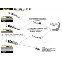 SUZUKI GSX-S 750 2017 - 2020 CONECTOR PARA SILENCIOSOS RACETECH, PARA COLECTORES ORIGINALES