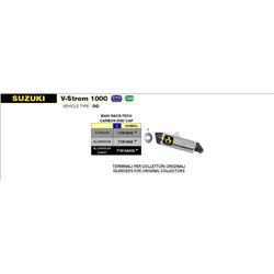 SUZUKI V-STROM 1000 2014 - 2016 SILENCIOSO MAXI RACE-TECH DE TITANIO FONDO EN CARBONO