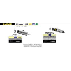 SUZUKI V-STROM 1000 2017 - 2020 SILENCIOSO MAXI RACE-TECH DE TITANIO FONDO EN CARBONO