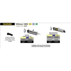 SUZUKI V-STROM 1050 2020 - 2022 SILENCIOSO MAXI RACE-TECH DE ALUMINIO FONDO EN CARBONO