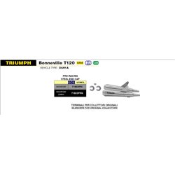 TRIUMPH BONNEVILLE T120 2016 - 2019 SILENCIOSOS PRO-RACING NICHROM (DCHO+IZDO)