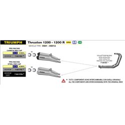 TRIUMPH THRUXTON 1200 / 1200 R 2016 - 2020 SILENCIOSOS PRO-RACING NICHROM DARK" (DCHO+IZDO)"