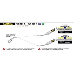 YAMAHA WR 125 R/X 2009 - 2016 SILENCIOSO STREET THUNDER DE ALUMINIO FONDO EN CARBONO
