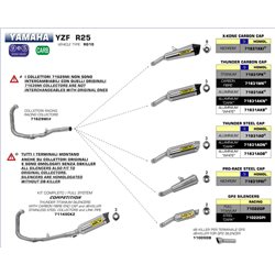 YAMAHA YZF R25 2015 - 2016 SILENCIOSO PRO RACE DE NICHROM