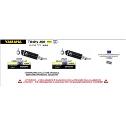 YAMAHA TRICITY 300 2021 - 2022 SILENCIOSO URBAN DE ALUMINIO DARK" FONDO "DARK""