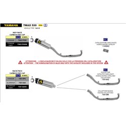 YAMAHA TMAX 530 2017 - 2019 SILENCIOSO RACE-TECH DE ALUMINIO DARK" FONDO EN CARBONO"