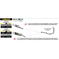YAMAHA MT-03 2016 - 2017 SILENCIOSO STREET THUNDER DE ALUMINIO FONDO EN CARBONO