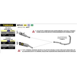 YAMAHA MT-03 2018 - 2019 SILENCIOSO STREET THUNDER DE ALUMINIO DARK" FONDO EN CARBONO"