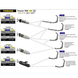 YAMAHA TRACER 700 2016 - 2019 COLECTORES RACING VERSION BAJA PARA SILENCIOSOS THUNDER