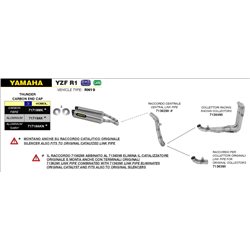 YAMAHA YZF R1 2007 - 2008 SILENCIOSO THUNDER APPROVED DE CARBONO (DCHO+IZDO) FONDO EN CARBONO