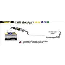 YAMAHA XT 1200Z SUPER TÉNÉRÉ 2010 - 2020 SILENCIOSO MAXI RACE-TECH APPROVED DE ALUMINIO FONDO EN CARBONO