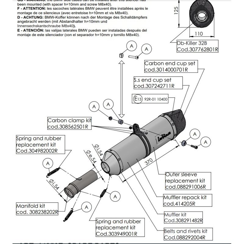 BMW F 800 GT 2017 - 2020 LV ONE EVO