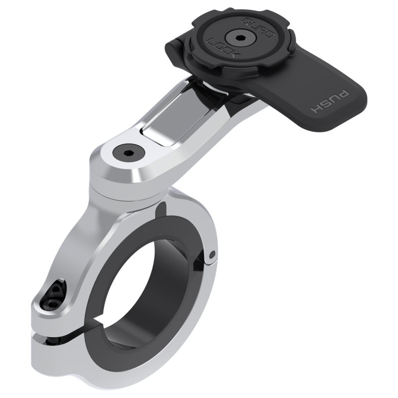 Soporte de smartphone para manillar QUAD LOCK Pro Chrome - Largo para manillares FATBAR / Special CUSTOM Soporte de smartphone para manillar QUAD LOCK Pro Chrome - Largo para manillares FATBAR / Special CUSTOM