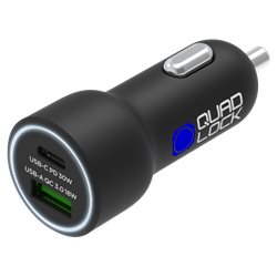 Cargador para mechero QUAD LOCK doble USB (C+A) 48W