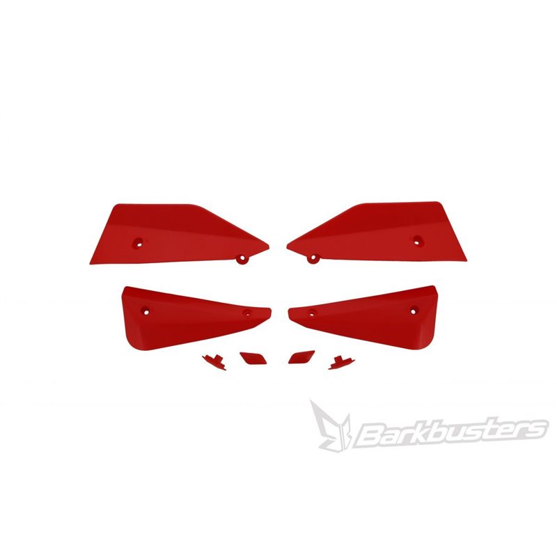 KIT DE DEFLECTORES Y CONECTORES BARKBUSTERS SABRE COLOR ROJO