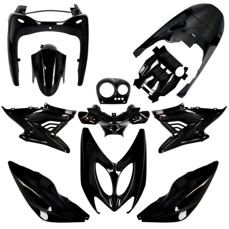 CARENADOS YAMAHA AEROX HASTA 2013 11 PIEZAS NEGRO METÁLICO