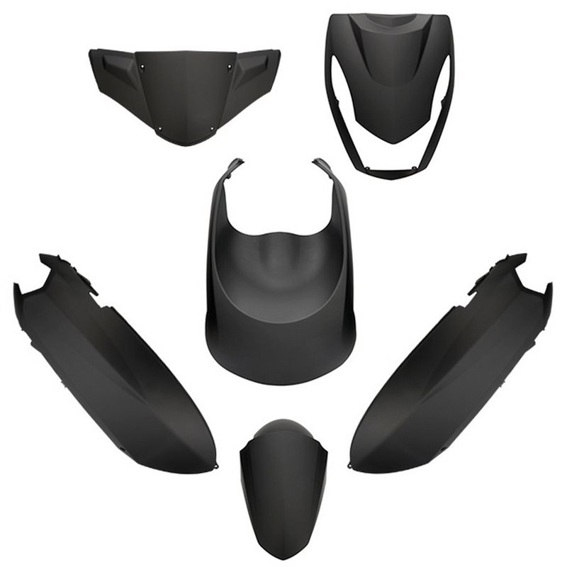 KIT DE CARENADOS PEUGEOT KISBEE 50/100 6 PIEZAS NEGRO MATE