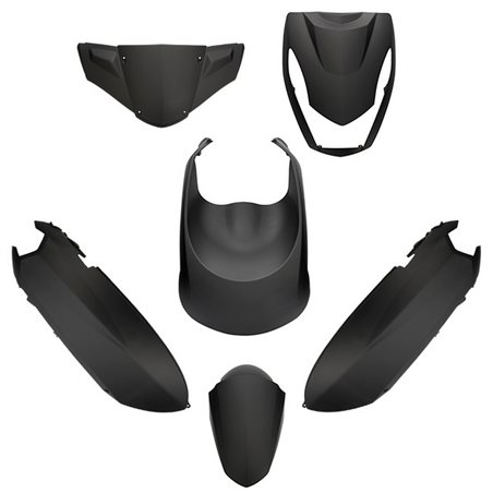 KIT DE CARENADOS PEUGEOT KISBEE 50/100 6 PIEZAS NEGRO MATE