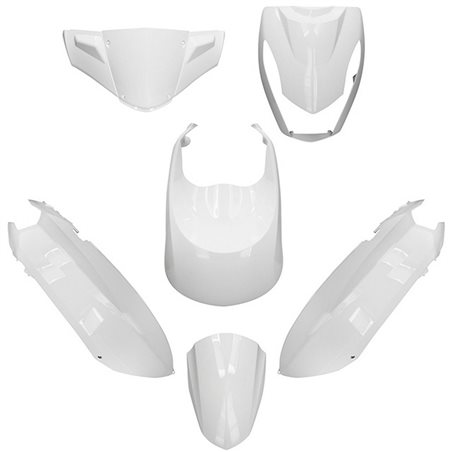 KIT DE CARENADOS PEUGEOT KISBEE 50/100 6 PIEZAS BLANCO METÁLICO