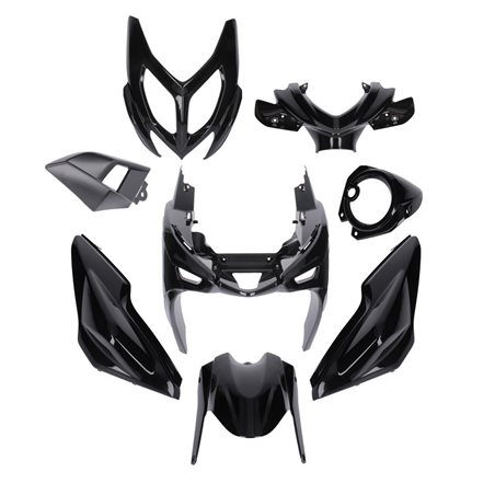 KIT DE CARENADOS YAMAHA AEROX / MBK NITRO 2013 9 PIEZAS NEGRO