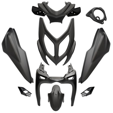KIT DE CARENADOS YAMAHA AEROX / MBK NITRO 2013 9 PIEZAS NEGRO MATE
