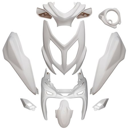 KIT DE CARENADOS YAMAHA AEROX / MBK NITRO 2013 9 PIEZAS BLANCO MATE
