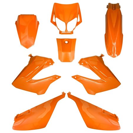 CARENADOS DERBI SENDA 2000-2010 8 PIEZAS INYECCIÓN NARANJA