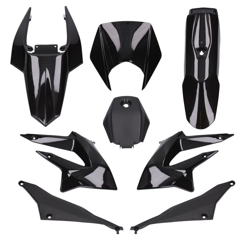 CARENADOS DERBI SENDA DRD RACING/X-TREME 11-17 8 PIEZAS INYECIÓN NEGRO