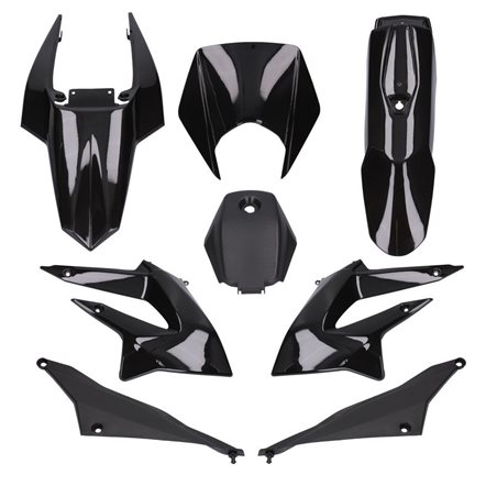 CARENADOS DERBI SENDA DRD RACING/X-TREME 11-17 8 PIEZAS INYECIÓN NEGRO
