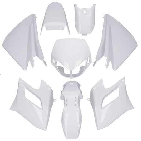 CARENADOS DERBI SENDA DRD RACING/LIMITED 04-10 8 PIEZAS INYECCIÓN BLANCO