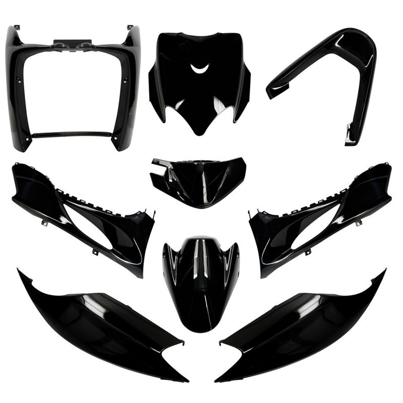 KIT DE CARENADOS YAMAHA JOG R RR / MBK MACH G 9 PIEZAS NEGRO