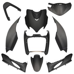 KIT DE CARENADOS YAMAHA JOG R RR / MBK MACH G 9 PIEZAS NEGRO MATE