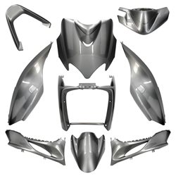 KIT DE CARENADOS YAMAHA JOG R RR / MBK MACH G 9 PIEZAS GRIS OSCURO METÁLICO BMW