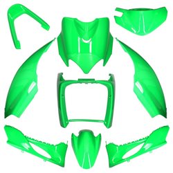 KIT DE CARENADOS YAMAHA JOG R RR / MBK MACH G 9 PIEZAS VERDE KAWA