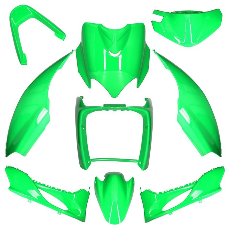 KIT DE CARENADOS YAMAHA JOG R RR / MBK MACH G 9 PIEZAS VERDE KAWA