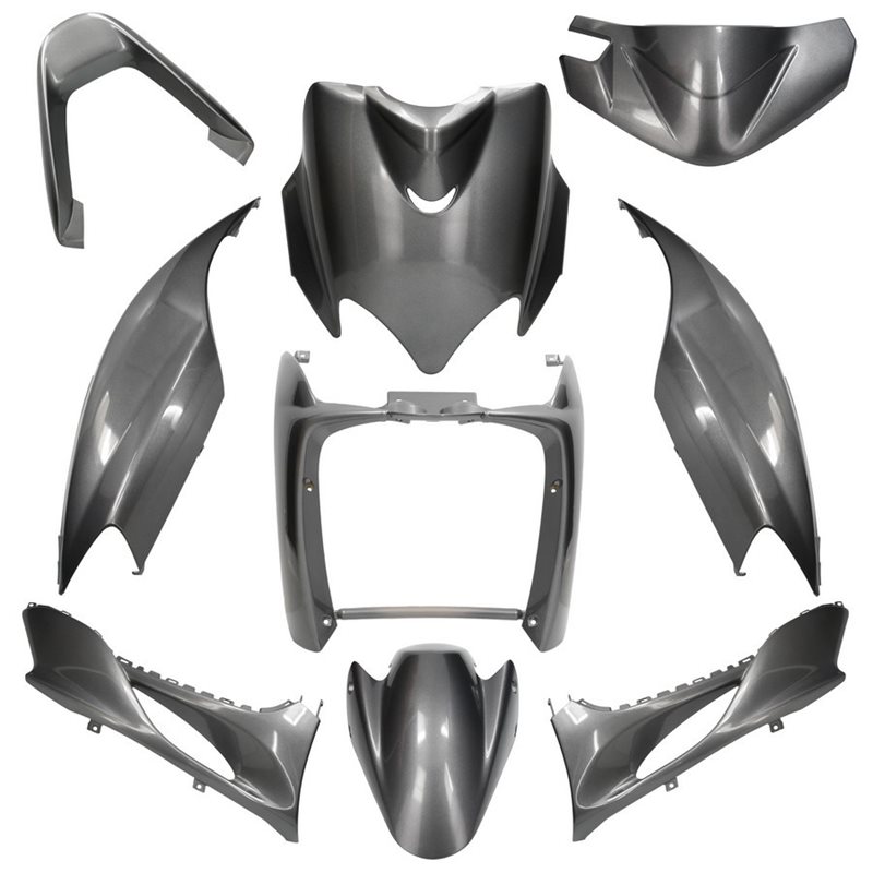 KIT DE CARENADOS YAMAHA JOG R RR / MBK MACH G 9 PIEZAS GRIS NARDO