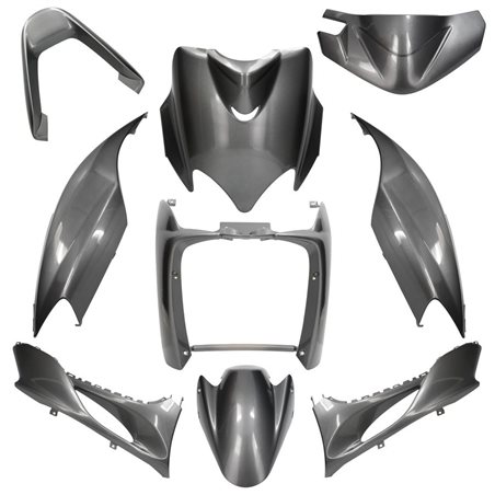 KIT DE CARENADOS YAMAHA JOG R RR / MBK MACH G 9 PIEZAS GRIS NARDO