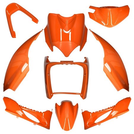 KIT DE CARENADOS YAMAHA JOG R RR / MBK MACH G 9 PIEZAS NARANJA
