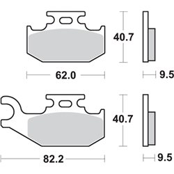 BOMBARDIER-CAN AM DS 650 (2001-2006) DELANTERA/DERECHA PASTILLAS FRENO SBS