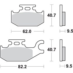 BOMBARDIER-CAN AM XT TRAXTER 500 (2001-2006) DELANTERA/IZQUIERDA PASTILLAS FRENO SBS