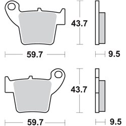 HONDA CR R 125 (2002-2007) TRASERA PASTILLAS FRENO SBS