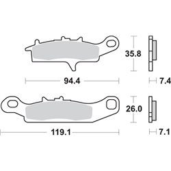 KAWASAKI KFX V-FORCE (KSV700A/B) 700 (2004-2007) DELANTERA/IZQUIERDA PASTILLAS FRENO SBS